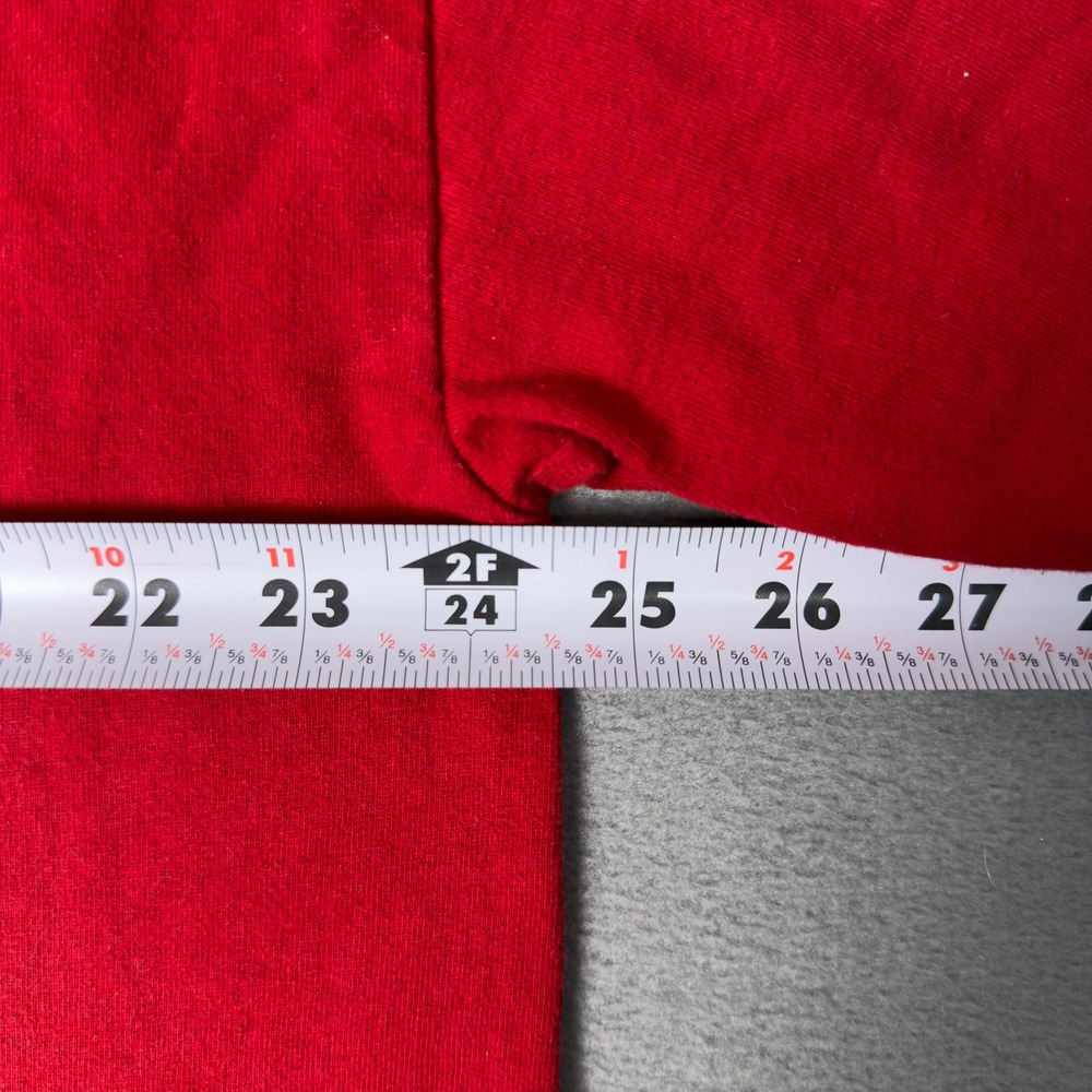 Y2K Adidas Center Logo Red T-Shirt Mens XL Short Sleeve Three Stripe Tee Cotton - Picture 6 of 7